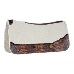 Reinsman 3/4 Inch APEX Performance Contour Felt Saddle Pad With Brown Crocodile Wear Leathers