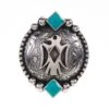 Rockin Out Jewelry 1 1/2in. Scalloped Thunderbird Concho With Turquoise Accents