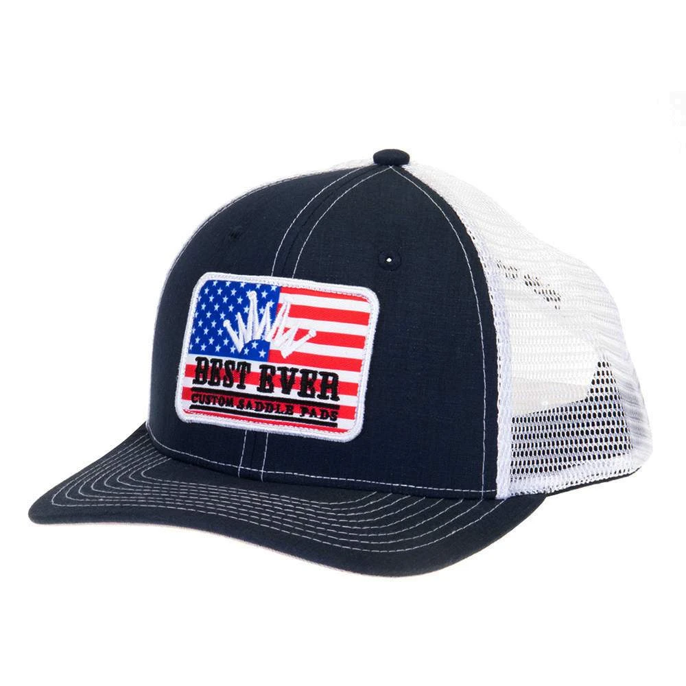 Best Ever Pads Saddle Ride With The Best USA Flag Embroidered Patch Trucker Cap 1 Best Ever Pads Saddle Ride With The Best USA Flag Embroidered Patch Trucker Cap