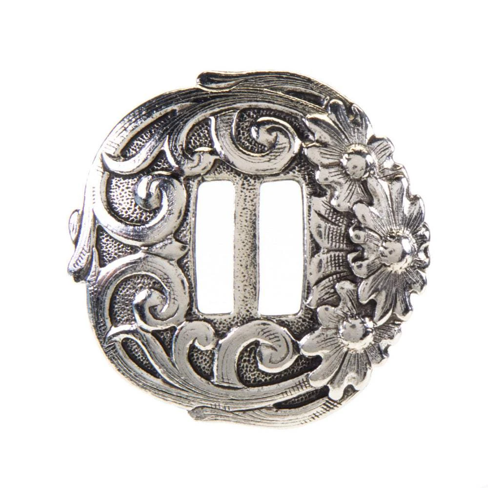 Rockin Out Jewelry 1 1/2in. Slotted Floral Concho 1 Rockin Out Jewelry 1 1/2in. Slotted Floral Concho