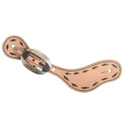 Cashel Natural Brown Roughout Buckstitched Spur Straps