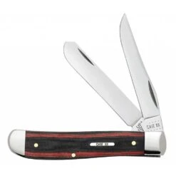 CASE XX Black Red Micarta - Mini Trapper CA27852