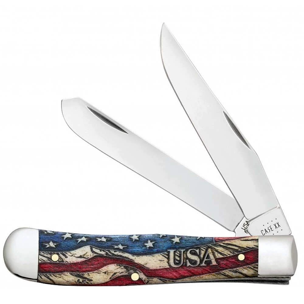 CASE XX Vintage Flag - Embellished Smooth Natural Bone Trapper CA36030 1 CASE XX Vintage Flag - Embellished Smooth Natural Bone Trapper CA36030