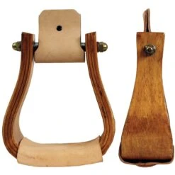 Partrade Trading Corporation Partrade 3 1/2in Varnished Wood Bell Stirrups