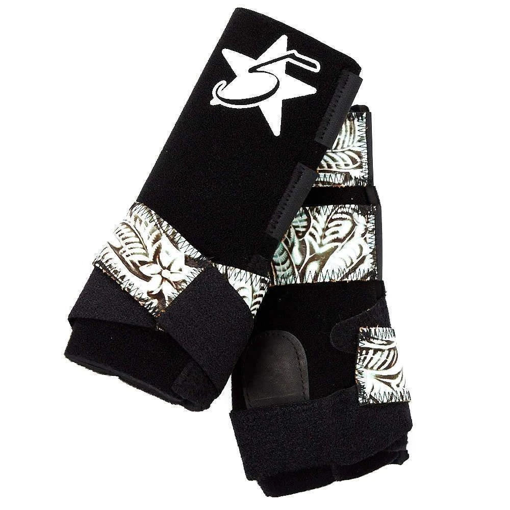 5 Star Equine Products Supplies Inc. 5 Patriot Front Splint Boots With Turquoise Dallas Floral Pull Tabs 1 5 Star Equine Products Supplies Inc. 5 Patriot Front Splint Boots With Turquoise Dallas Floral Pull Tabs