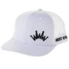 Best Ever Pads Saddle Black Embroidered Crown White Mesh Back Trucker Cap