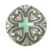 NRS Antique Silver Turquoise Cross 1 1/2 Inch Concho