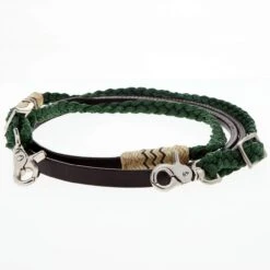 Cashel Company Adjustable Leather And Braided Rope Reins With Rawhide Accents