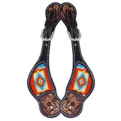 Oxbow Colorado Beaded Tooled Spur Straps