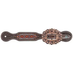 Weaver Leather Turquoise Cross Beaded Basketweave Spur Straps