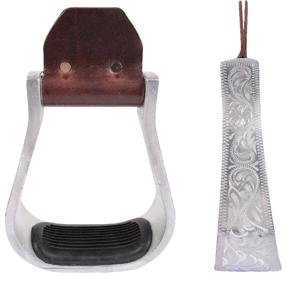 Martin Saddlery 2in Engraved Aluminum Stirrups 1 Martin Saddlery 2in Engraved Aluminum Stirrups