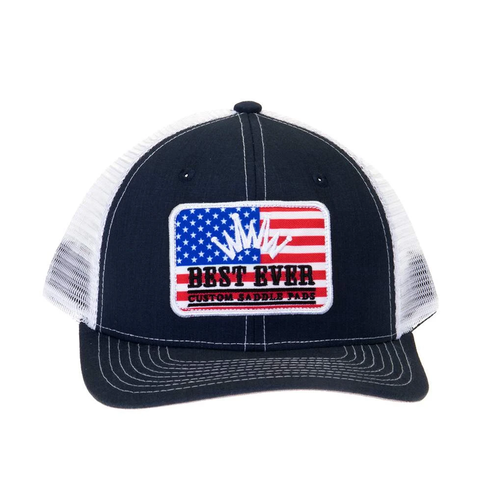 Best Ever Pads Saddle Ride With The Best USA Flag Embroidered Patch Trucker Cap 2 Best Ever Pads Saddle Ride With The Best USA Flag Embroidered Patch Trucker Cap - Image 2