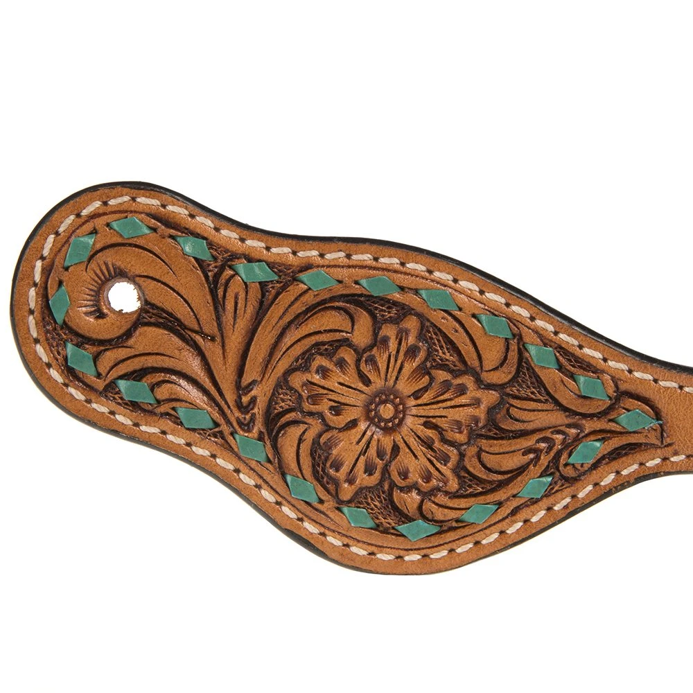 Rafter T Ranch Company Youth Floral Spur Strap With Buckstitching 2 Rafter T Ranch Company Youth Floral Spur Strap With Buckstitching - Image 2