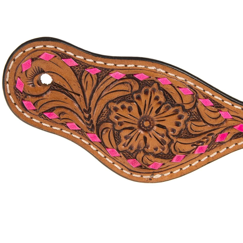 Rafter T Ranch Company Youth Floral Spur Strap With Buckstitching 3 Rafter T Ranch Company Youth Floral Spur Strap With Buckstitching - Image 3