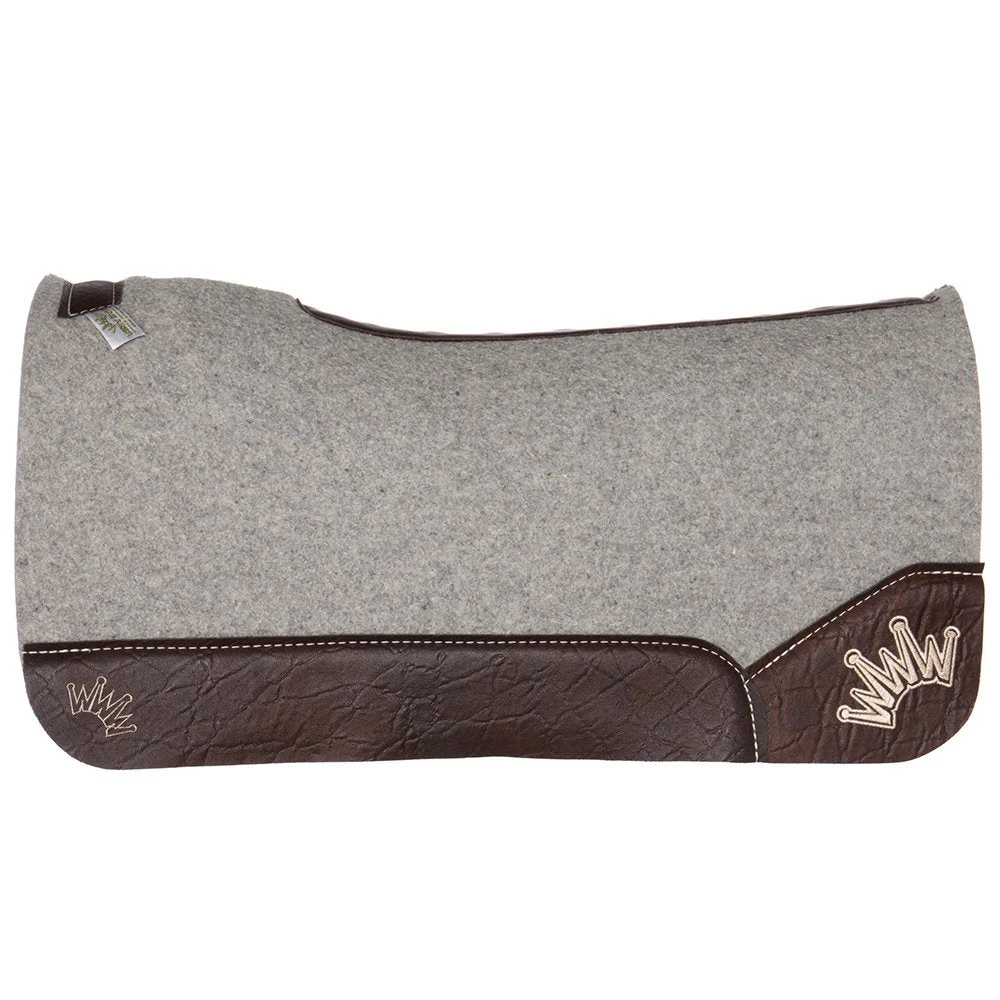 Best Ever Pads Kush 1 Inch Felt Saddle Pad With Chocolate Elephant Wear Leathers 2 Best Ever Pads Kush 1 Inch Felt Saddle Pad With Chocolate Elephant Wear Leathers - Image 2