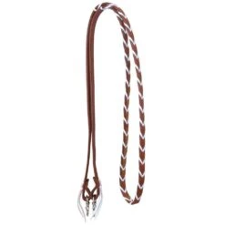 Rafter T Ranch Company Leather Laced Barrel Reins -Cheap Rider Essentials Store RN220 WHT 01