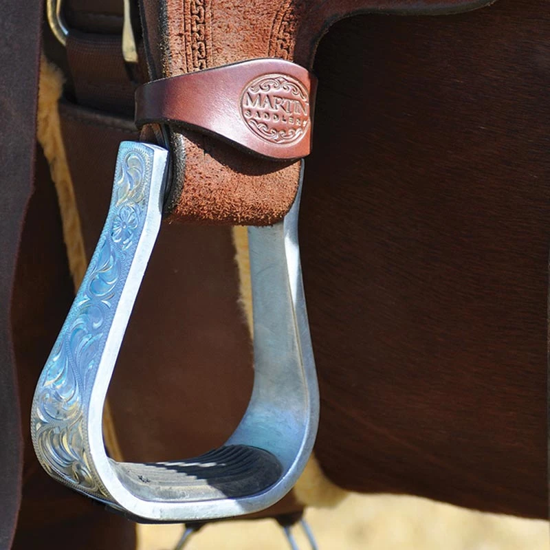 Martin Saddlery 2in Engraved Aluminum Stirrups 2 Martin Saddlery 2in Engraved Aluminum Stirrups - Image 2